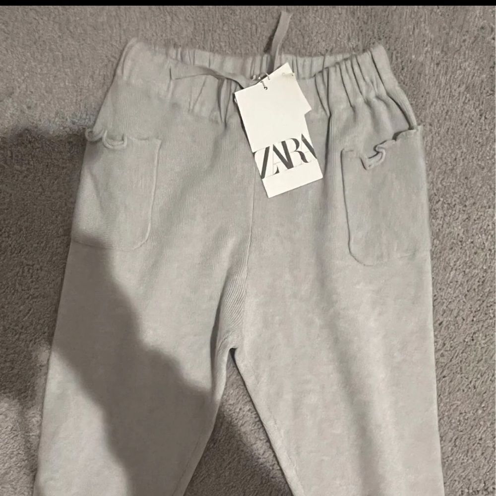 Zara Girl Pink Black Trousers With Elastic Waist 4-5